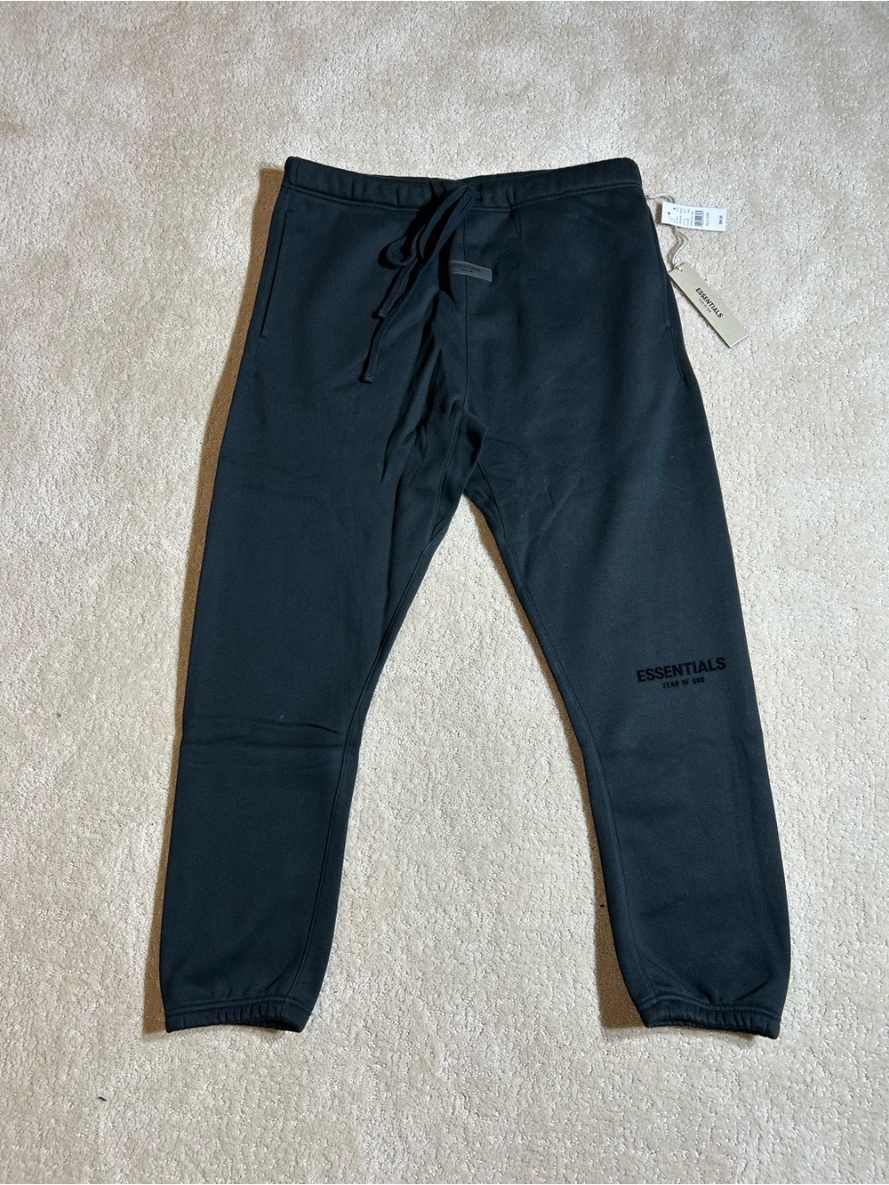 NWT Fear of God Essentials Stretch Limo Black Sweatpants/Joggers